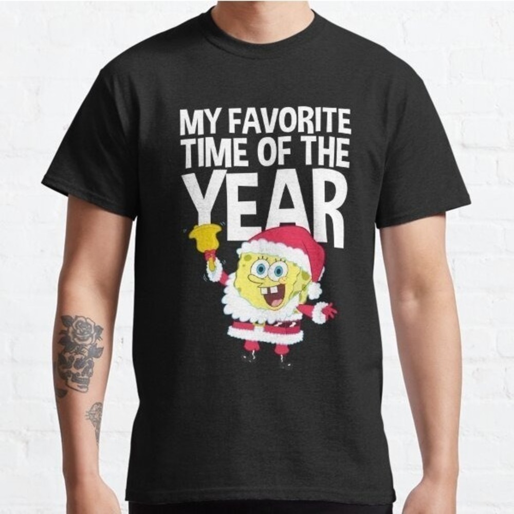 SpongeBob Favorite Time Christmas Cartoon Fan T-Shirt